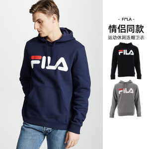 Fila/斐乐卫衣印花LOGO男女款经典运动休闲抓绒长袖连帽衫男潮牌