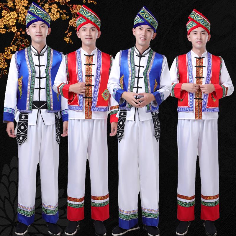 成人男士56个少数民族特色传统珞巴族表演服舞台舞蹈服饰演出服新