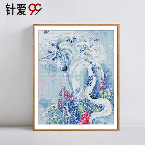 独角兽客厅动物骏马卧室十字绣