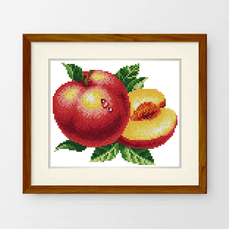 水滴桃子十字绣 手工刺绣自己绣 客厅新款水果餐桌学生初学者套件,居家布艺,十字绣套件,淘宝优惠券,粉丝福利购,淘宝优惠卷