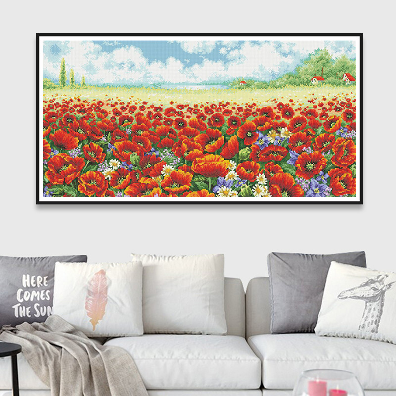 花海卧室玄关钻石画满钻新款2023手工餐厅装饰品简约现代花卉系列