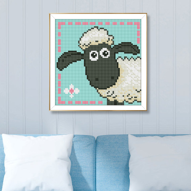 小十字绣钻石绣 简单可爱生肖羊图案 儿童点钻钻石画满钻新款卧室