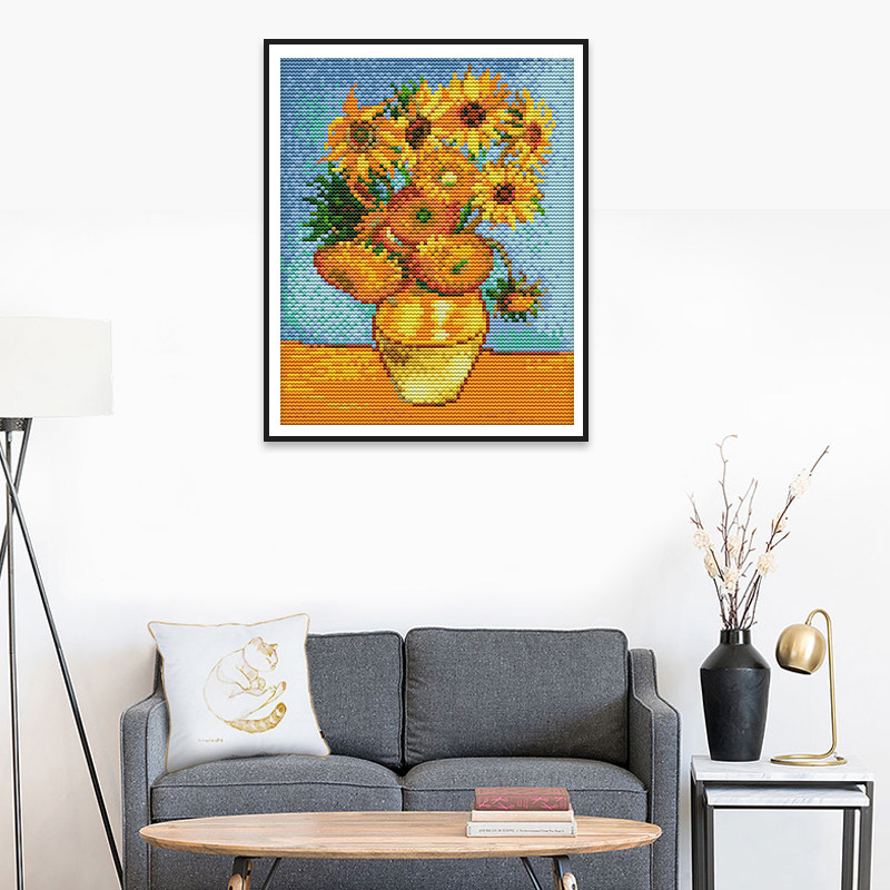 餐厅十字绣向日葵风景花卉系列小件2025新款线绣油画风自己绣手工,居家布艺,十字绣套件,淘宝优惠券,粉丝福利购,淘宝优惠卷