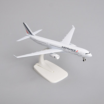 飞机模型空客A330法航锌合金静物摆件20cm法国航空办公室金属模型