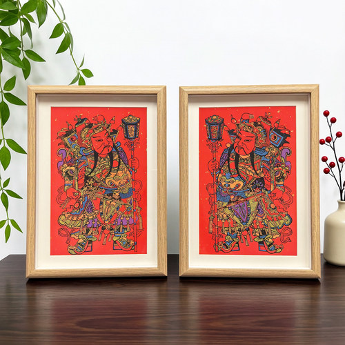 武强木版年画非遗手工雕版拓印老年画装饰画摆台挂画门神神荼郁垒