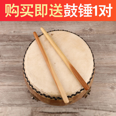 新品玄鹤牛皮鼓小鼓实木头层牛皮堂鼓扁鼓川鼓7/8寸音色清脆打击