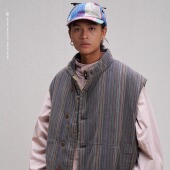 Unlimited Mote〔立领马甲〕3M新雪丽棉全内胆日系宽松炒色酸洗