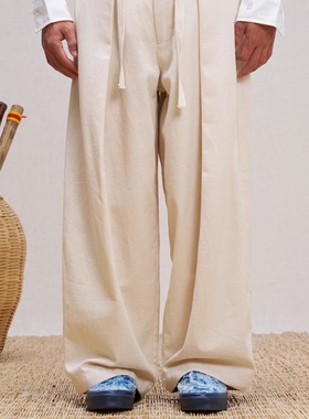 Unlimited Mote〔日产剑道裤〕日系宽松廓形阔腿粗斜纹长裤