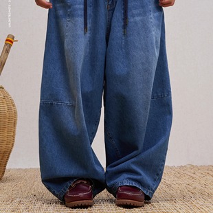 Unlimited Mote〔气球牛仔裤〕日系宽松廓形阔腿水洗原牛仔裤