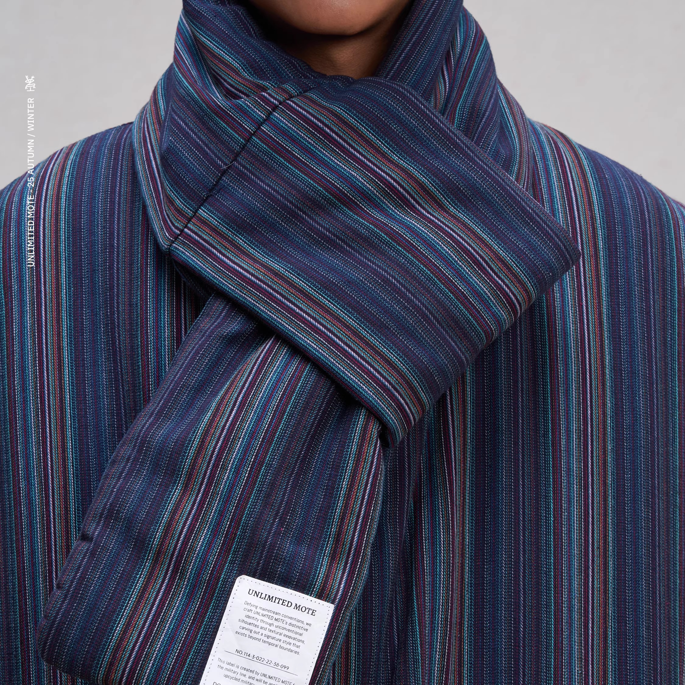 Unlimited Mote〔穿插式围脖〕日系复古蓝染古布风充棉围巾保暖