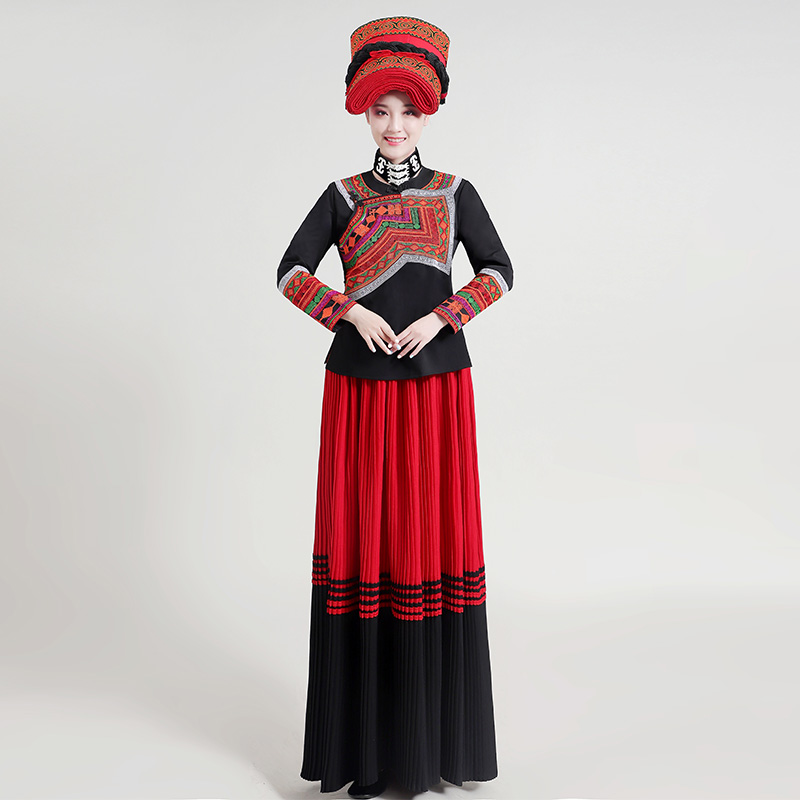 彝族服装女云南盛装少数民族传统女日常生活装火把节舞蹈演出服