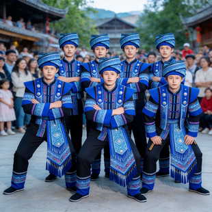 广西三月三壮族服装少数民族成人男苗族彝族瑶族土家族布依族演出