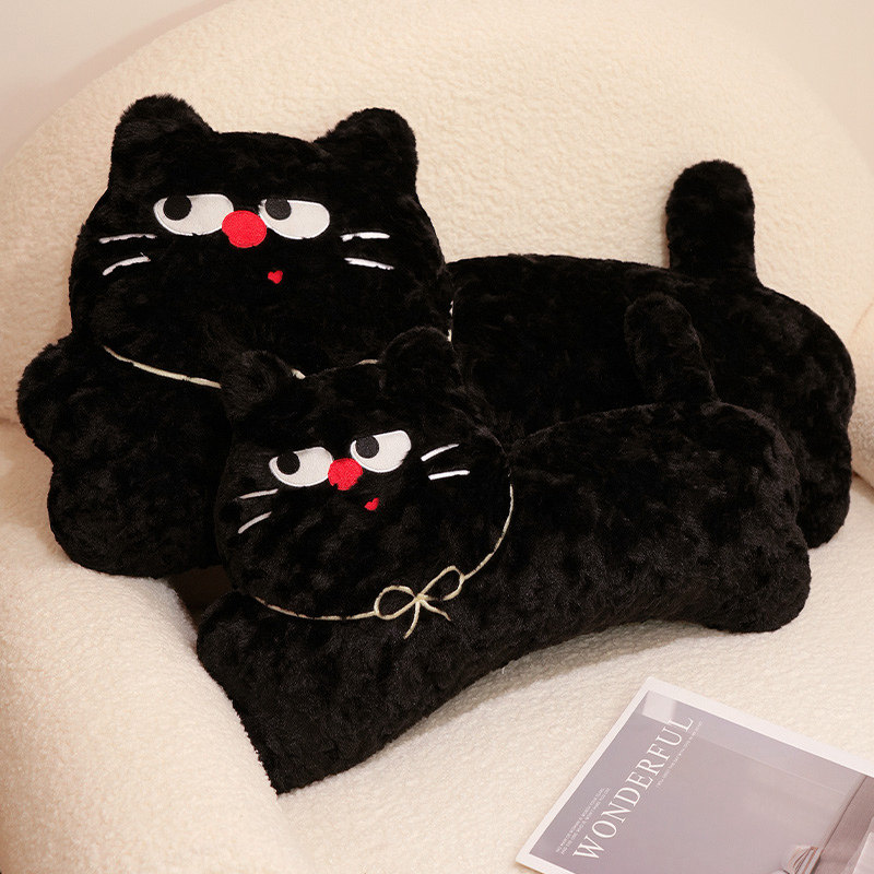 可爱猫咪抱枕沙发飘窗靠垫床上毛绒猫猫靠枕抱睡玩偶车载靠背礼物