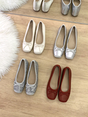 小香风内增高5CM单鞋 女2025春新款 蝴蝶结甜美奶奶鞋 法式 芭蕾舞鞋