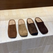 一脚蹬懒人单鞋 新款 女2026秋冬季 小众方头复古豹纹勃肯包头半拖鞋