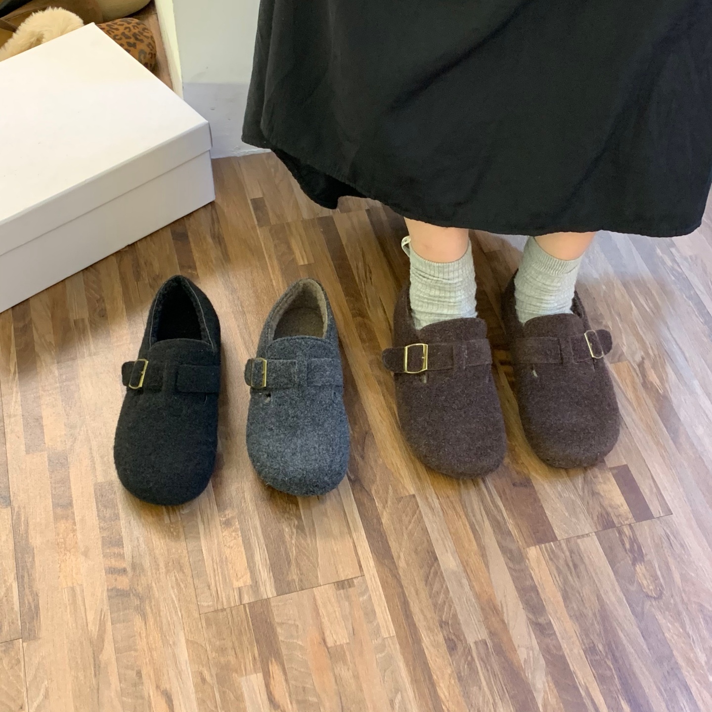 厚底加绒勃肯鞋女鞋子2025新款秋冬季复古内增高保暖毛毛博肯单鞋