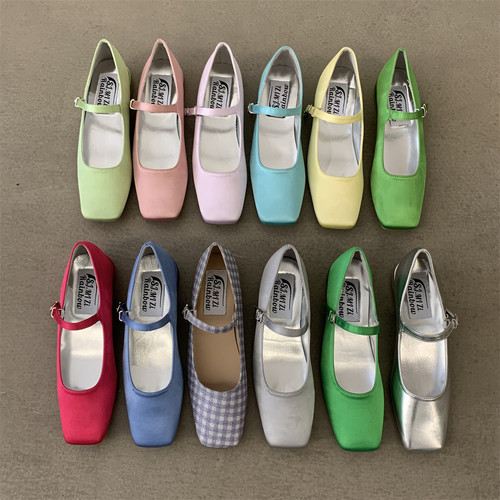 小众方头粗跟玛丽珍鞋