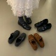 黑色小皮鞋 内增高 子秋冬新款 英伦风单鞋 复古雕花方头乐福鞋 女鞋