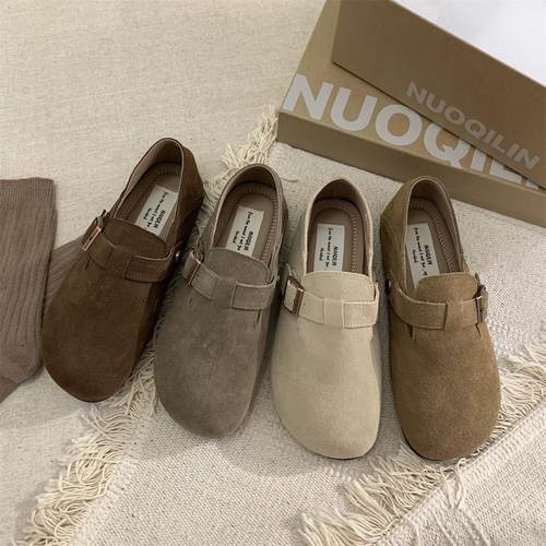 真皮勃肯鞋女加绒棉2025单鞋