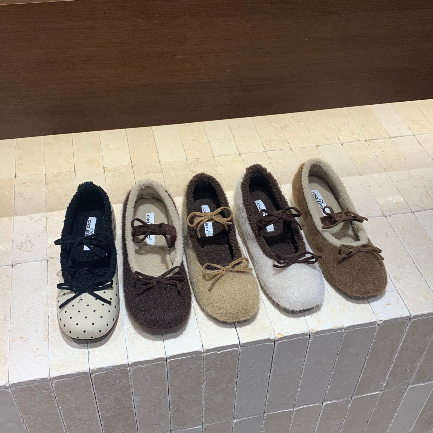 内增高圆头蝴蝶结毛毛鞋加绒保暖棉瓢鞋女2025年新款芭蕾玛丽珍鞋