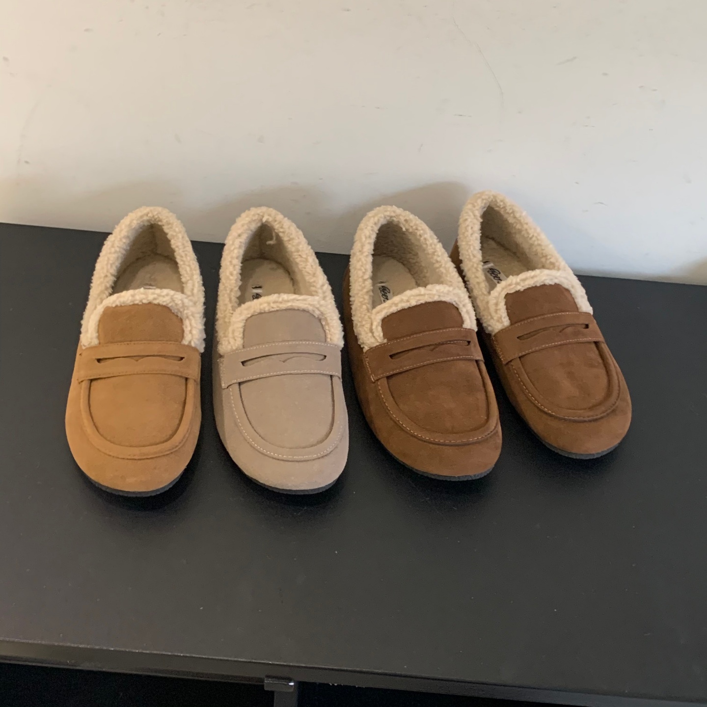 平底勃肯鞋毛毛鞋女鞋子2025秋冬加绒保暖棉鞋乐福单鞋绒面小皮鞋