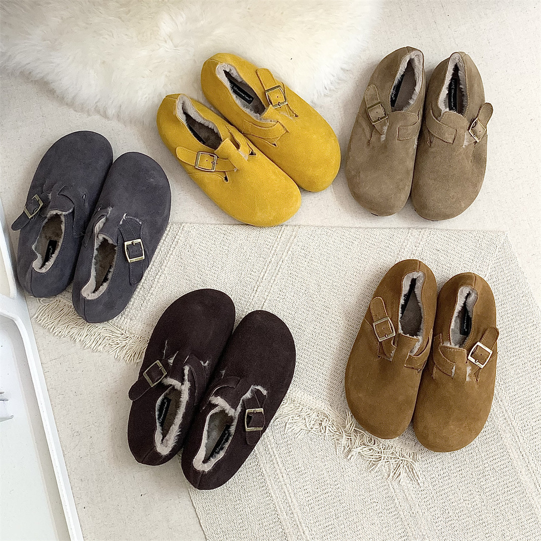 牛皮~内增高勃肯鞋女厚底加绒保暖棉鞋真皮森系一脚蹬复古乐福鞋,女鞋,勃肯鞋/软木鞋,淘宝优惠券,粉丝福利购,淘宝优惠卷