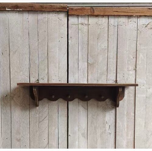 软装家居复古实木隔板置物架原木墙托客厅卧室挂衣钩玄关装饰挂钩