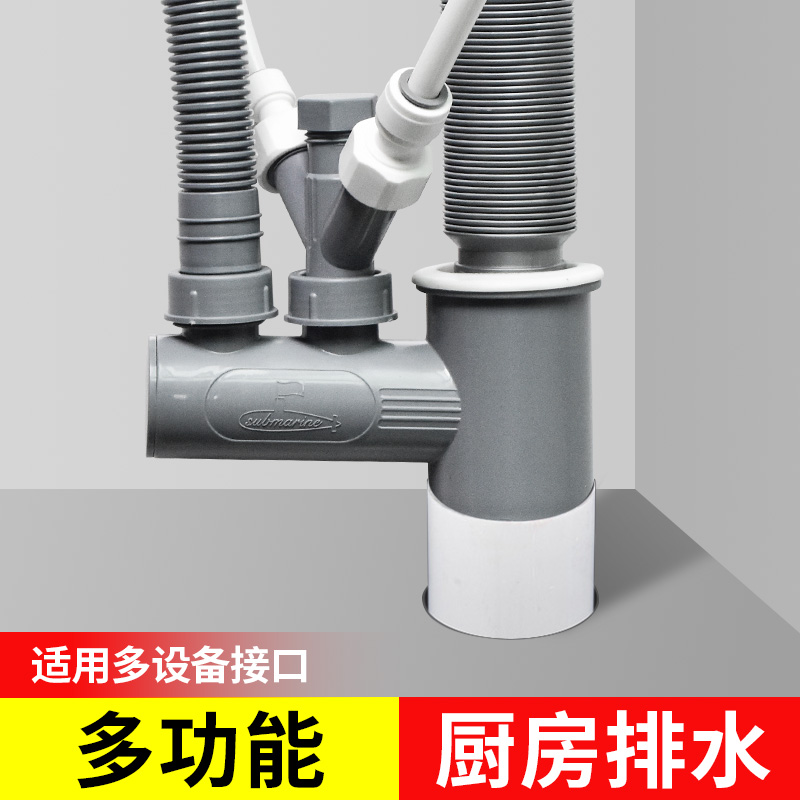 潜水艇厨房下水管多功能接头