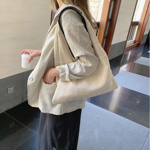 法国小众包包洋气女包夏新款2026流行编织单肩包度假风时尚草编包