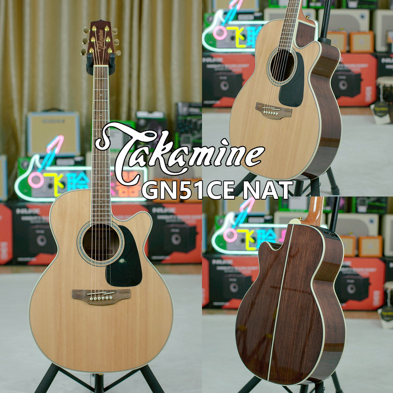 takamine GN51CE 云杉面单单切NEX琴型 电箱民谣 吉他 乐器/吉他/钢琴/配件 吉他-电箱吉他 原图主图