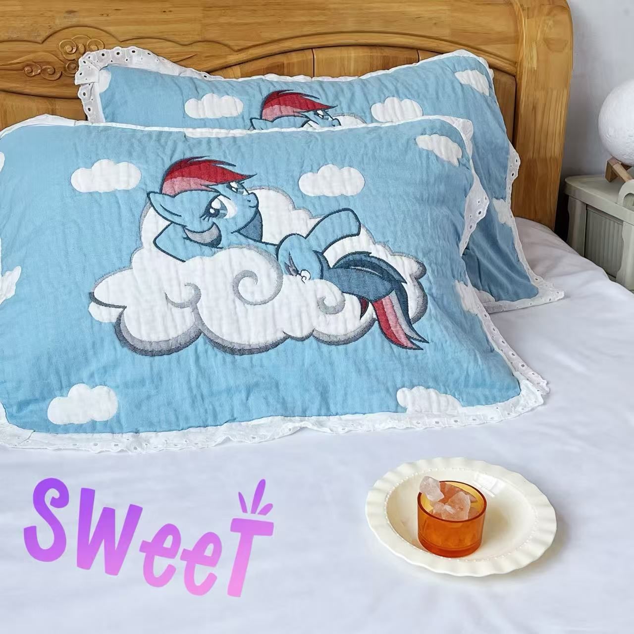 全棉纱布枕巾小马宝莉卡通可爱