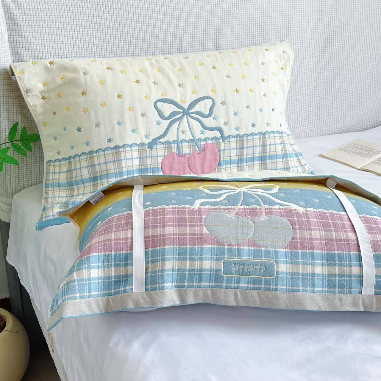 高密全棉纱布成人枕巾绑带可固定情侣枕头盖巾透气柔软四季枕头巾,床上用品,枕巾,淘宝优惠券,粉丝福利购,淘宝优惠卷