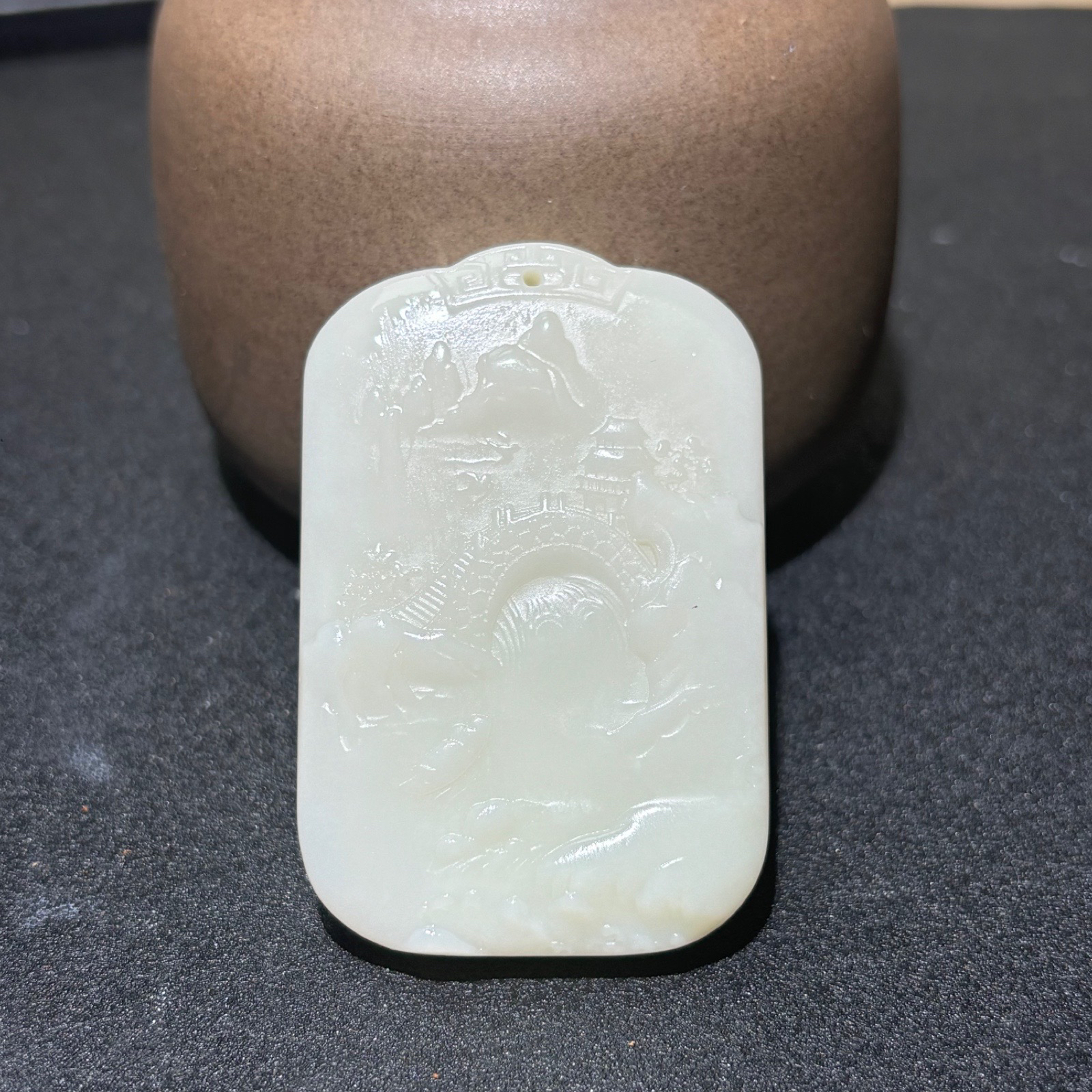 山水风景挂件和田玉罗甸玉安居