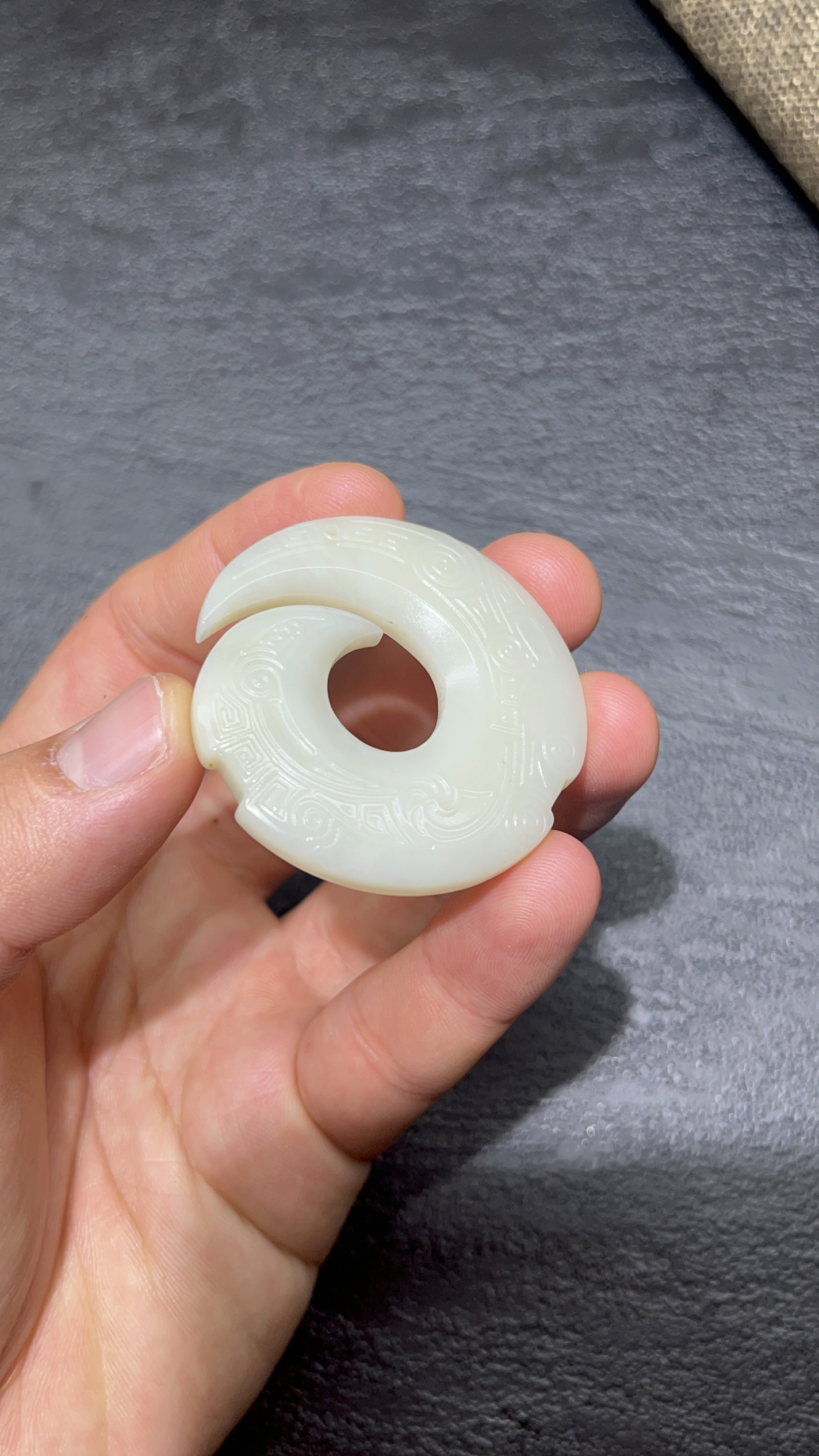 罗甸玉挂件 时来运转平安扣吊坠 仿古题材 和田玉挂件 吊坠