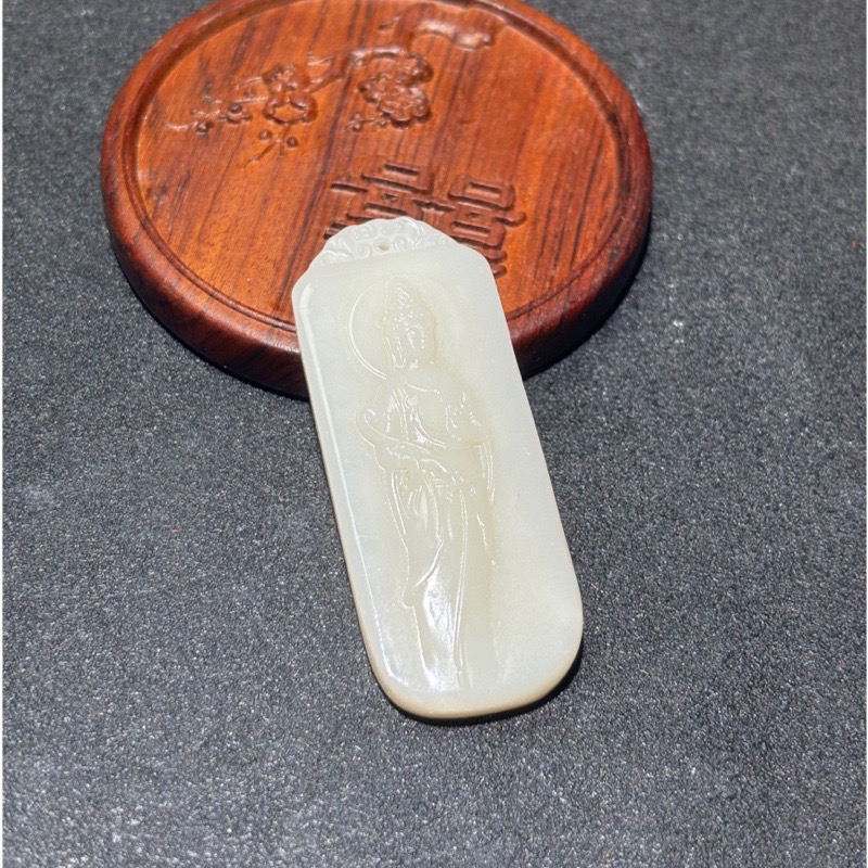 观音挂件和田玉罗甸玉守护神