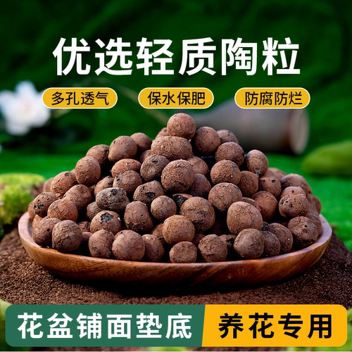 陶粒垫底养花专用花盆铺面卫生间回填材料彩色颗粒水培种花用陶粒