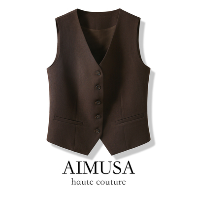 老钱风乌木棕！！西装马甲