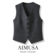 马甲女秋冬加厚叠穿坎肩马夹 老钱风灰色羊毛呢西装 AIMUSA 26新款