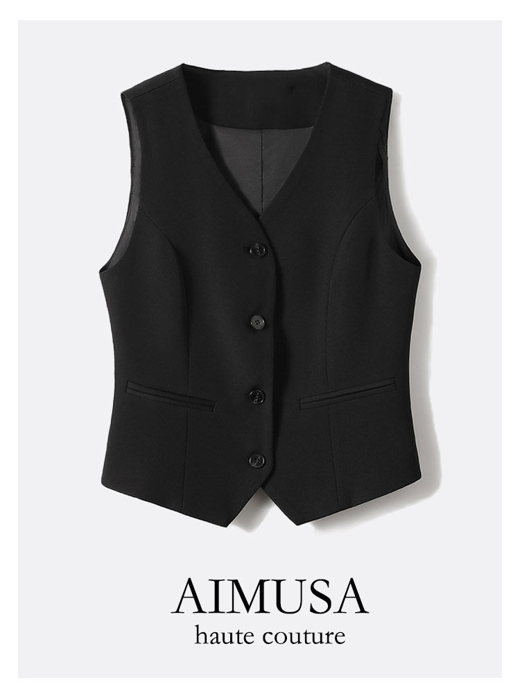 AIMUSA 26春季强推奢贵西装马甲背心女春秋季无袖坎肩马夹英伦风