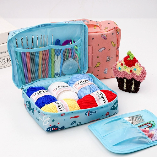 Плетеный базовый набор материалов для школьников ручной работы, крючок для вязания, комплект