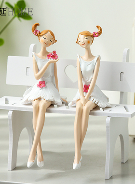 新品美式创意花仙子摆件田t园庭院阳台造景吊脚娃娃卧室客厅房间