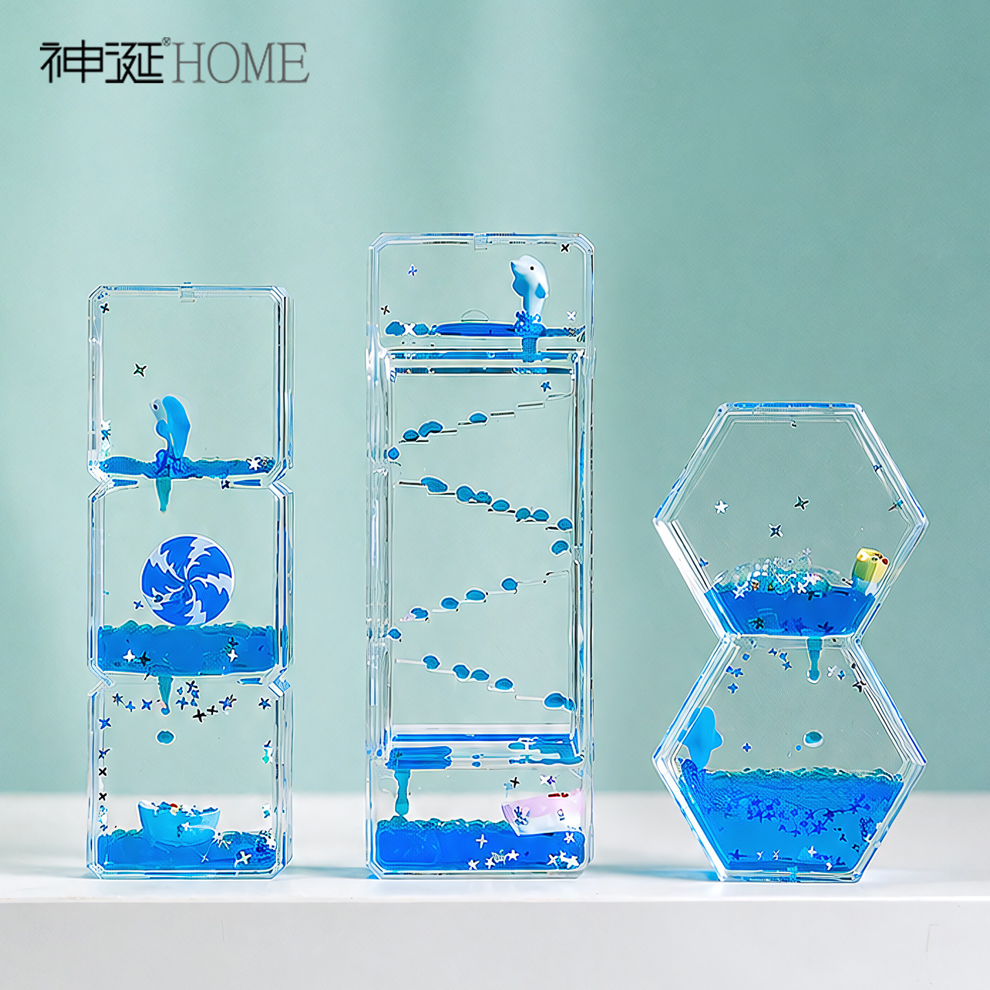 可爱海豚油滴油漏计时器办公工位装饰情绪稳定器沙漏摆件生日礼物