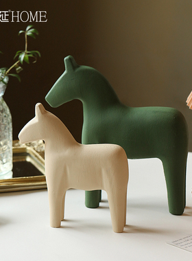 速发风文艺木马摆件创意家居客厅电视品间柜装饰柜房酒小摆设