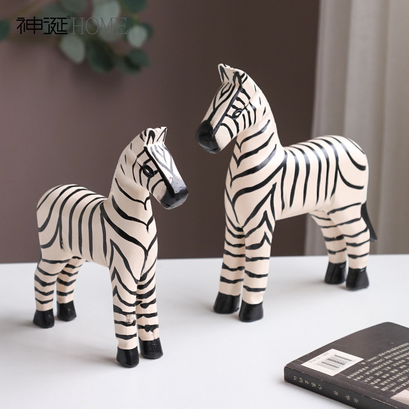 北欧简约文艺黑白马摆件创意客厅酒柜电视柜玄关房间装饰品小摆设,家居饰品,装饰摆件,淘宝优惠券,粉丝福利购,淘宝优惠卷