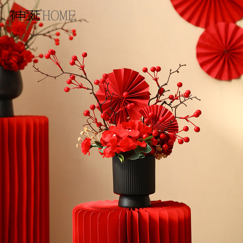 2026春节过新年装饰发财红果年宵花艺摆件假花仿真花客厅摆设乔迁,家居饰品,仿真花/假花,淘宝优惠券,粉丝福利购,淘宝优惠卷