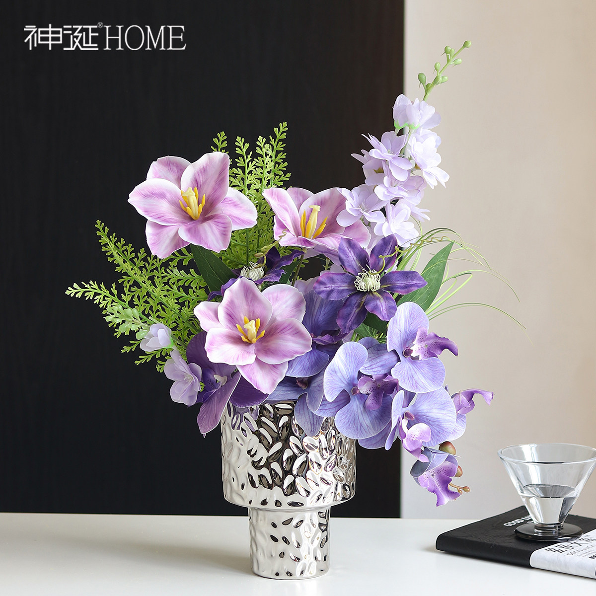 设计师高级感逼真盆栽花艺摆件轻奢高档彷真花假花客厅摆设餐桌花