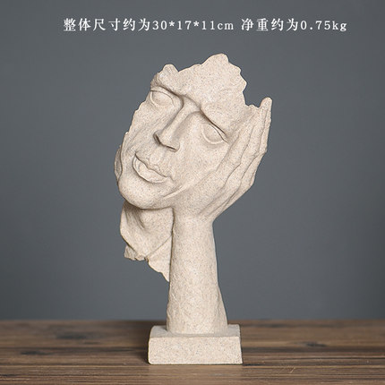 创意沉默是金雕塑工艺品摆件复古家居办公室客厅艺术品装饰品摆设