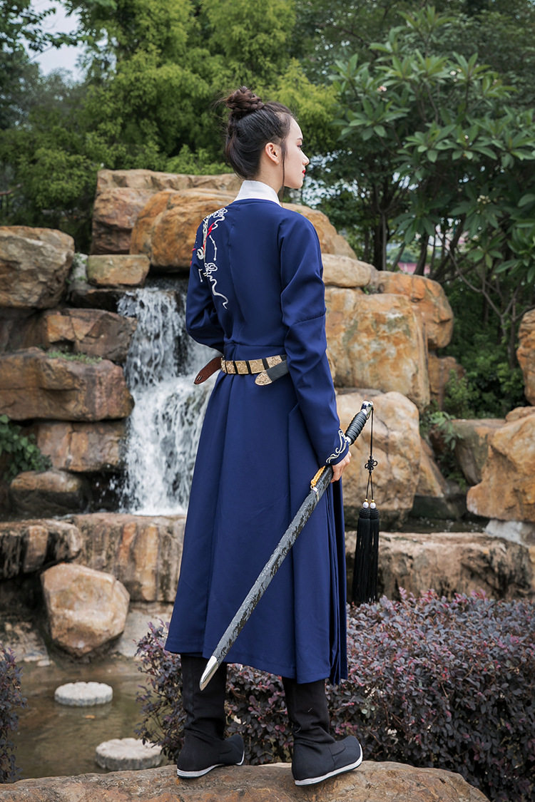 SANMO HANFU NON-ANCIENT COSTUMES PERFORMANCE COSTUMES ANCIENT STYLE QINGLONG EMBROIDERY MALE AND FEMALE GENERAL ARROW SLEEVES TRADITIONAL HANFU MING SYSTEM TROLLING