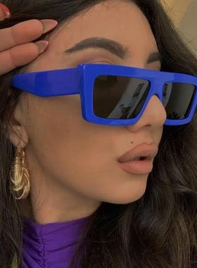 欧美网红太阳镜同款方形2022新款个性百搭墨镜复古街拍女太阳镜潮