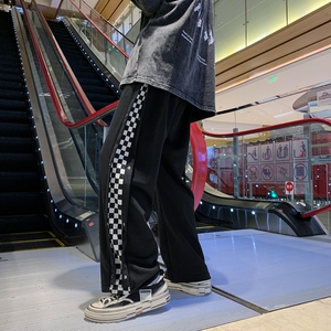 棋盘格排扣加绒加厚卫裤长裤 XZ604-KP30-P65控78图片